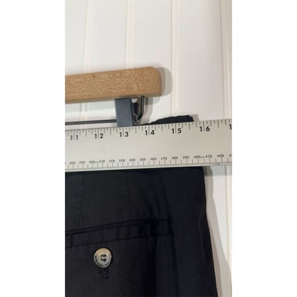 Theory Ibbey C Black Linen Blend Tapered Ankle Pants 10 Workwear Quiet Luxury - Picture 3 of 6